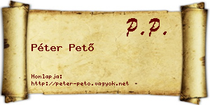 Péter Pető névjegykártya